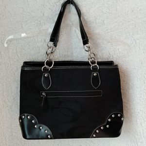 Flat bottomed black bag